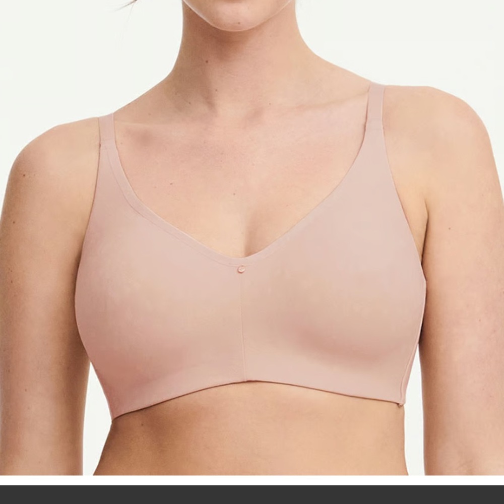 CHANTELLE COMFORT CHIC BACK SMOOTHING WIRELESS BRA 34D Light Pink